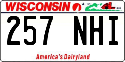 WI license plate 257NHI