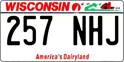 WI license plate 257NHJ