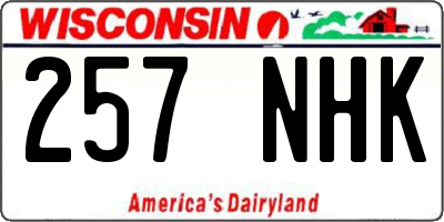 WI license plate 257NHK