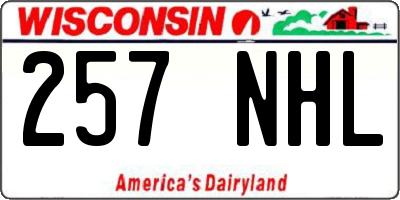 WI license plate 257NHL