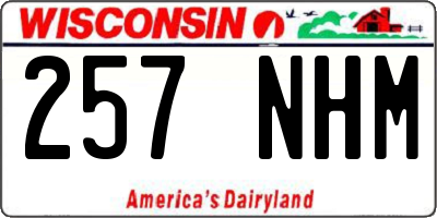 WI license plate 257NHM