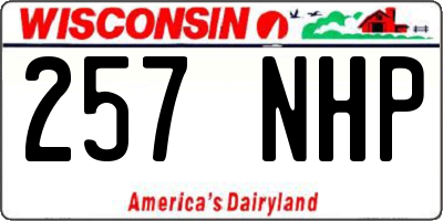 WI license plate 257NHP