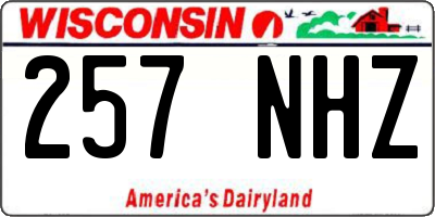 WI license plate 257NHZ