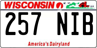 WI license plate 257NIB