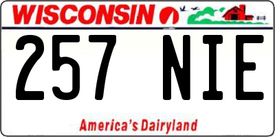 WI license plate 257NIE