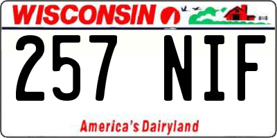WI license plate 257NIF