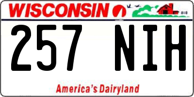 WI license plate 257NIH