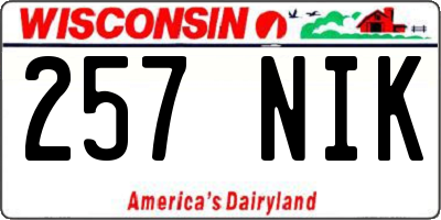 WI license plate 257NIK