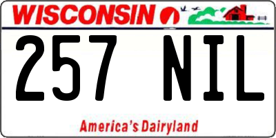 WI license plate 257NIL