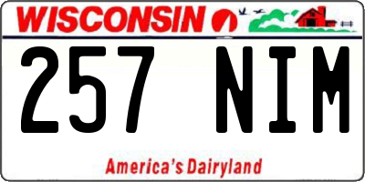 WI license plate 257NIM