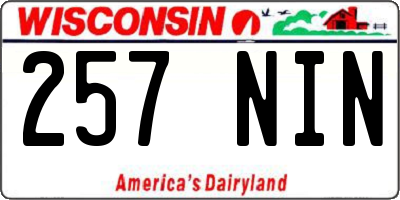 WI license plate 257NIN