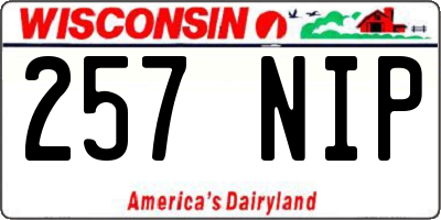 WI license plate 257NIP