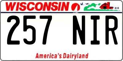 WI license plate 257NIR