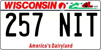WI license plate 257NIT