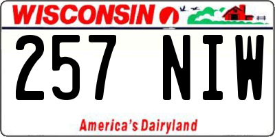 WI license plate 257NIW