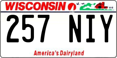 WI license plate 257NIY
