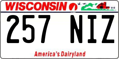WI license plate 257NIZ