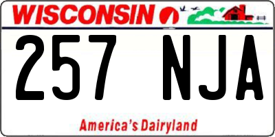 WI license plate 257NJA