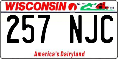 WI license plate 257NJC