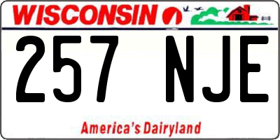 WI license plate 257NJE
