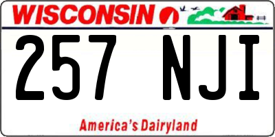 WI license plate 257NJI