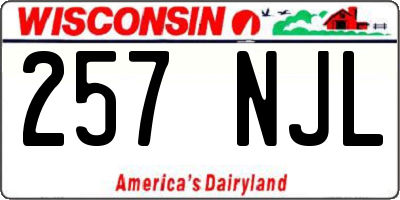 WI license plate 257NJL