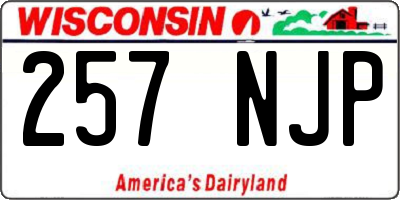 WI license plate 257NJP