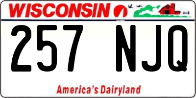 WI license plate 257NJQ