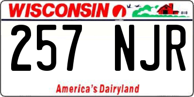WI license plate 257NJR