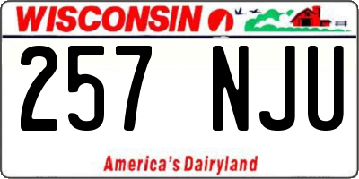 WI license plate 257NJU