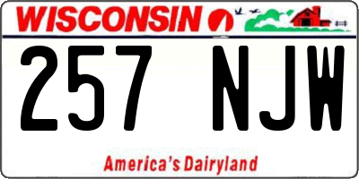 WI license plate 257NJW