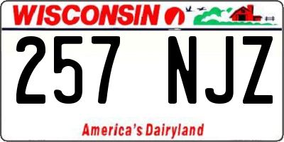 WI license plate 257NJZ