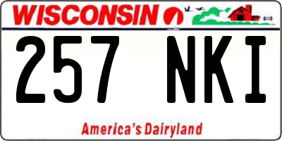 WI license plate 257NKI