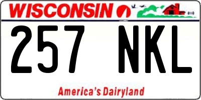 WI license plate 257NKL