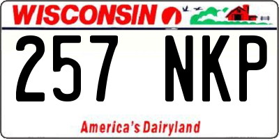 WI license plate 257NKP