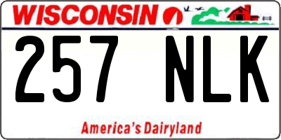 WI license plate 257NLK