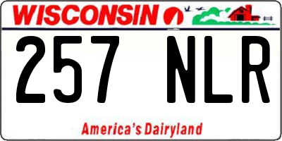 WI license plate 257NLR