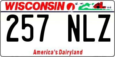 WI license plate 257NLZ