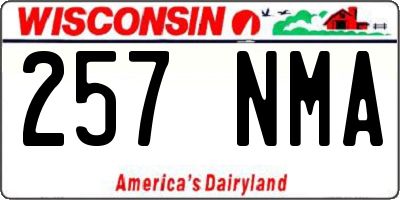 WI license plate 257NMA