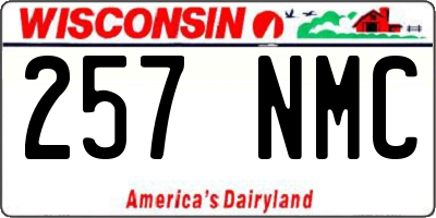 WI license plate 257NMC