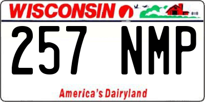 WI license plate 257NMP