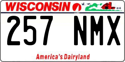 WI license plate 257NMX