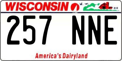 WI license plate 257NNE