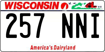WI license plate 257NNI