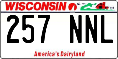 WI license plate 257NNL