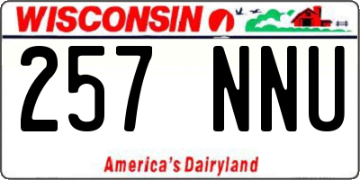 WI license plate 257NNU