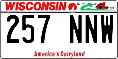 WI license plate 257NNW