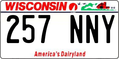 WI license plate 257NNY