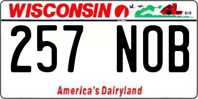 WI license plate 257NOB