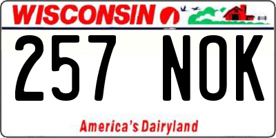 WI license plate 257NOK